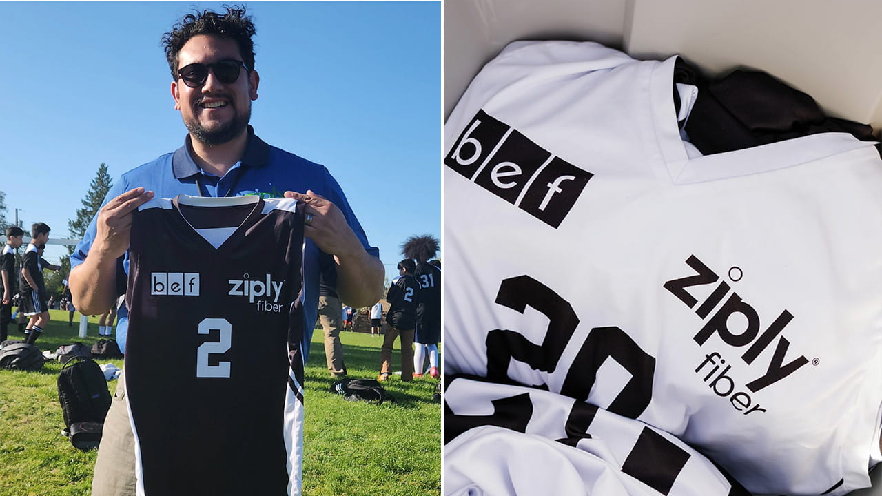 Ziply Fiber sponsorship jersey