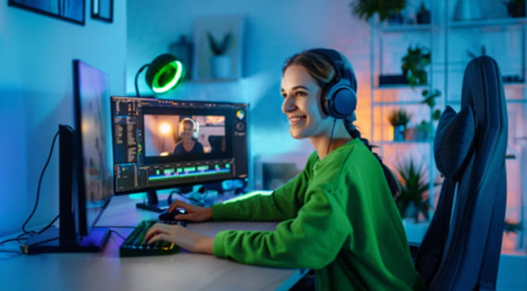 Content creator enjoying the benefits of lightning fast internet speeds with Ziply Fiber's 2-gig plan